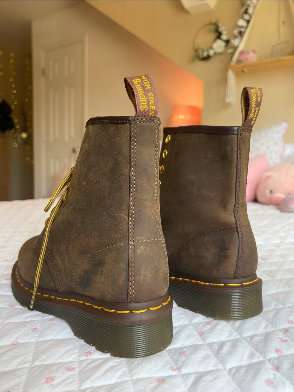 Dr. Martens 1460 Leather Lace Up Boots Crazy Horse Brown Women’s Size 6 - Picture 5 of 8